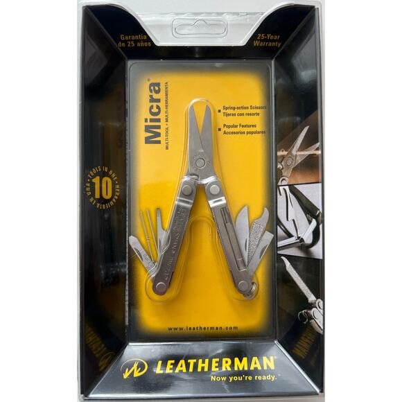 Micra Leatherman Multi Tool 10 Tools In One 25 Year Warranty New Factory Sealed - Picture 1 of 2